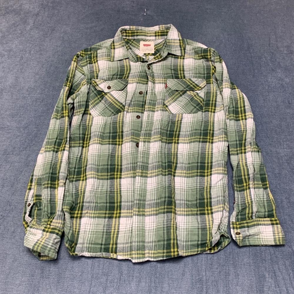 Levi's Flannel Shirt Mens Small Multicolor Plaid Cotton Streetwear Button Up